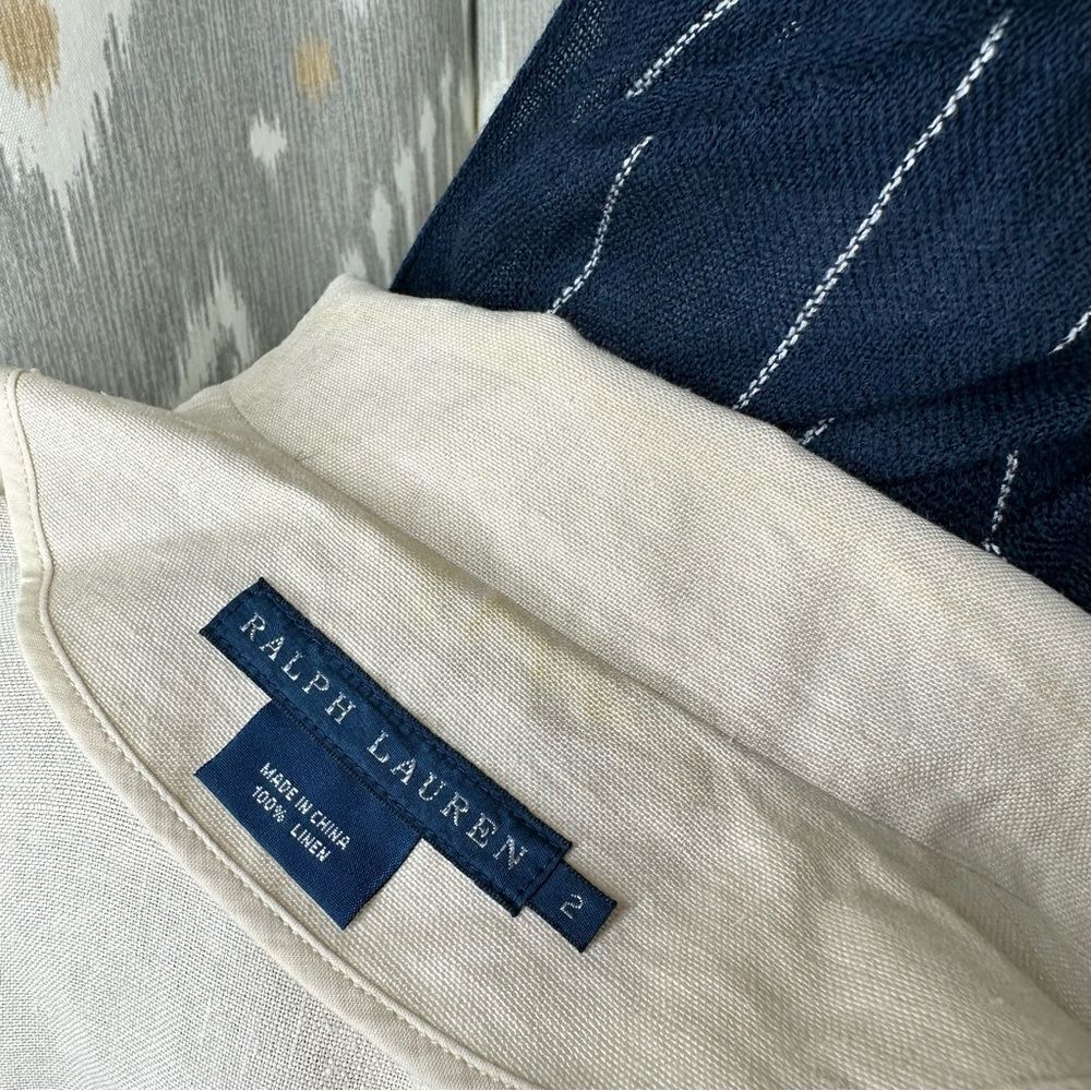 Ralph Lauren Blue Label South Shore Linen Jacket in Cream - Picture 3 of 16